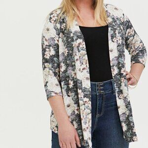 Retired Hacci Slub Cardigan Open Front Sweater